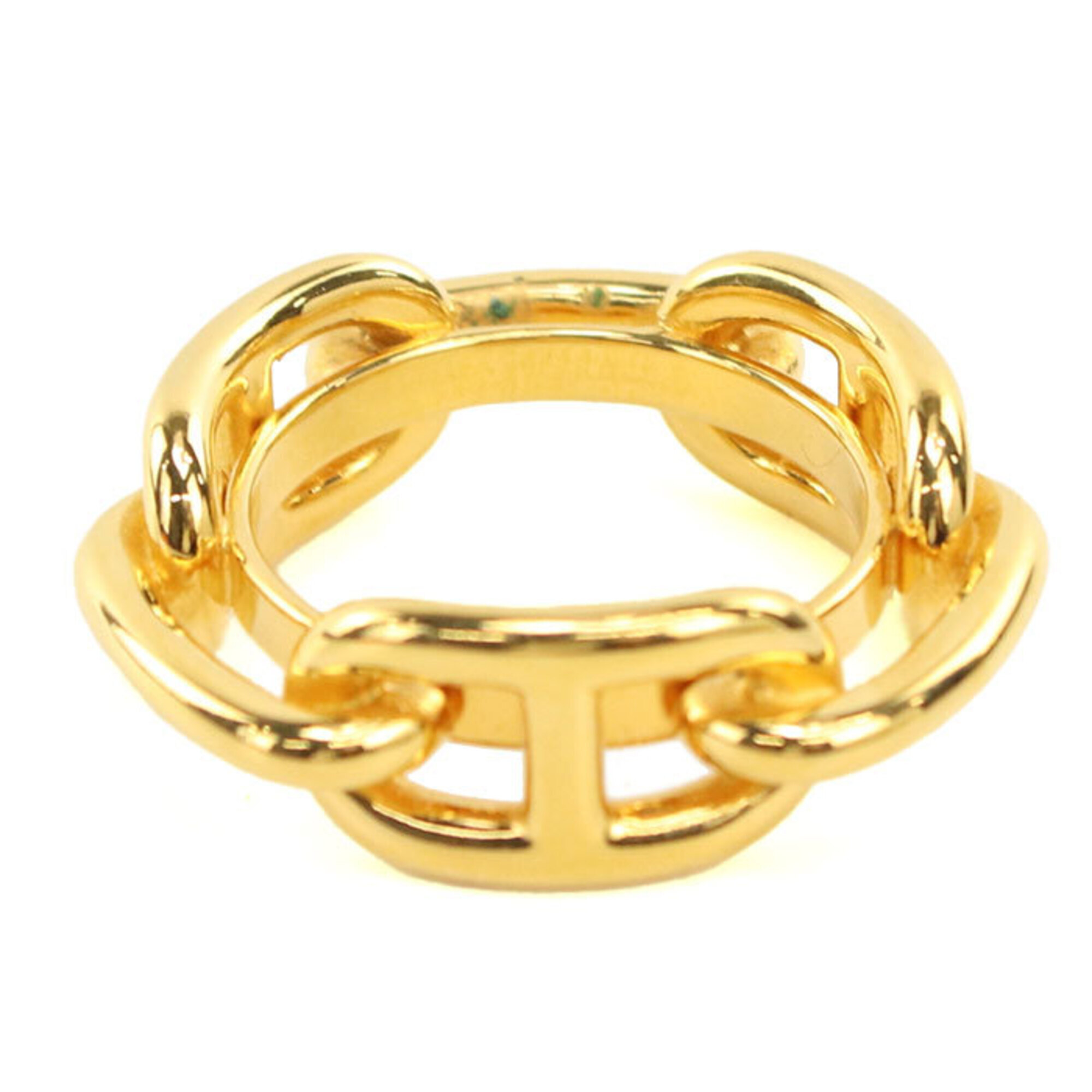 Hermes Scarf Ring, Size 90, Legato, Women's, Gold.